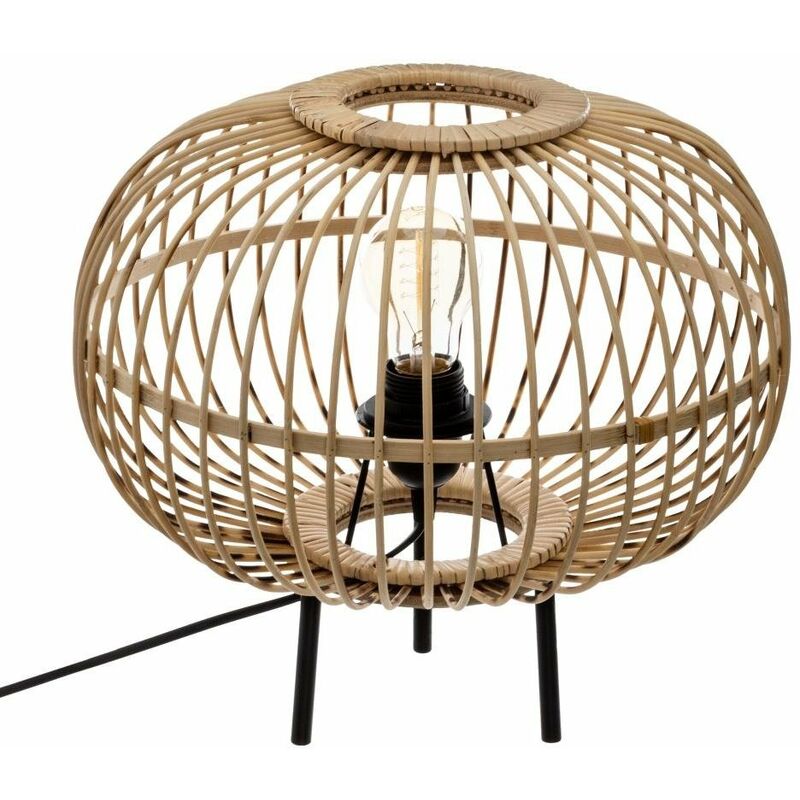 Atmosphera - Lampe à poser avec trépied - h 33 cm - Bambou - Livraison gratuite