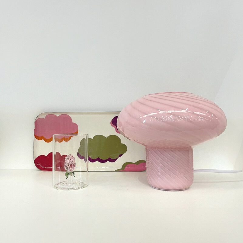 Lampe à poser verre rose Candy