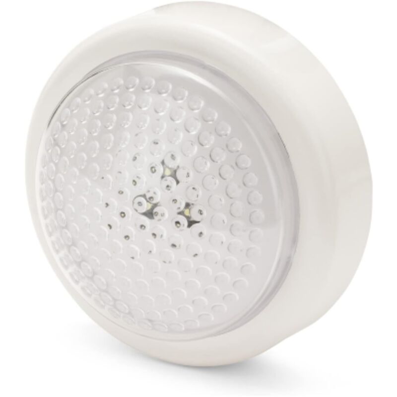 Velamp - Lampe a' pression a' piles avec 3 led sans interrupteur, 40 heures d'autonomie pour les placards de voiture et les greniers