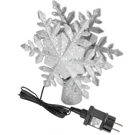 Lampe à Projection Flocons de Neige LED - Décoration Lumineuse Rotative pour Sapin de Noël, 220V EU