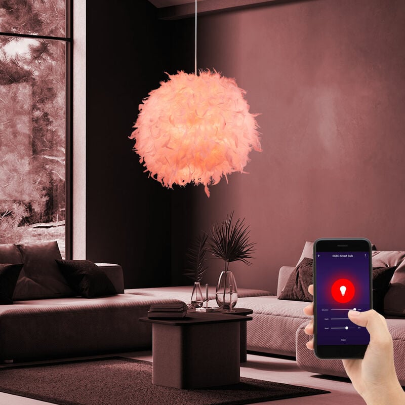 Etc-shop - Smart Home RGB LED Plafonnier Suspension Ressort Lampe Pendule Wifi App Alexa Google Dimmable Changement de Couleur