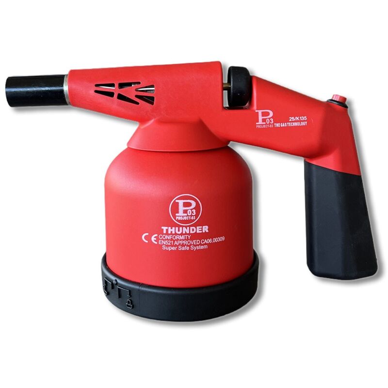 Lampe à souder à gaz 1760W Utilisation à 360°- Chalumeau à gaz avec Allumage électronique à batterie - Cartouches gaz 190g