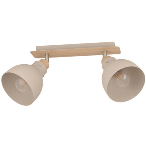 Lampe à spot Arrecife Stahl Braun, Nickel-Matt E27 2x28W L: 53.1cm B: 14,5 cm H: 23,5 cm Dimmable