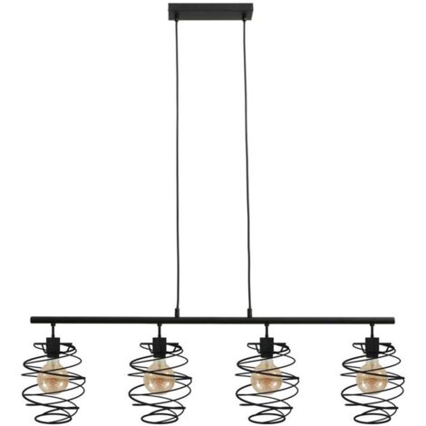 Lampe à suspendre BRILONER LEUCHTEN SWIRL, 60 W, IP20, noir, métal, excl. 4x E27, 111 x 21 x 130 cm