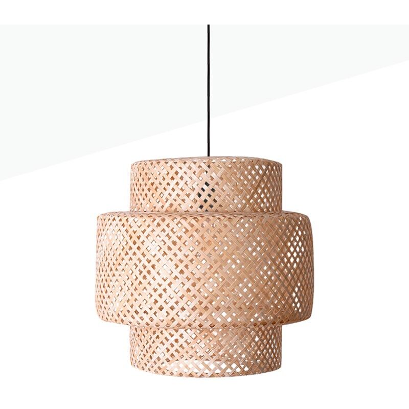 Barcelona Led - Suspension en osier 'Onna' - Noir boho chic