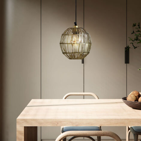 Lampe à suspendre Lampe de salon Lampe de cuisine Lampe de salle à manger laiton vieilli, treillis métallique, 1x E27, H 120 cm