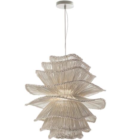 Lampe à Suspension 60 x 60 x 71 cm Rotin - Blanc