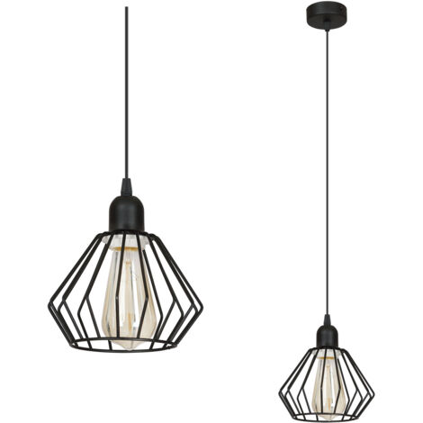 LAMPE À SUSPENSION À LED NOIRE RÉTRO LOFT EDISON AVEC FIL