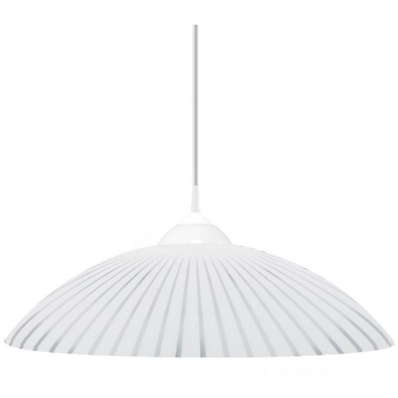 Suspension Alabama, Plastique, Verre, Blanc, 35x35x80 cm