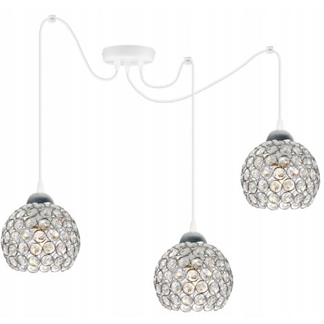 LAMPE À SUSPENSION ARAIGNÉE CHROME PLAFONNIER CRISTAL
