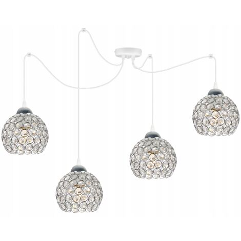 LAMPE À SUSPENSION ARAIGNÉE CHROME PLAFONNIER CRISTAL
