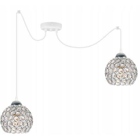 LAMPE À SUSPENSION ARAIGNÉE CHROME PLAFONNIER CRISTAL