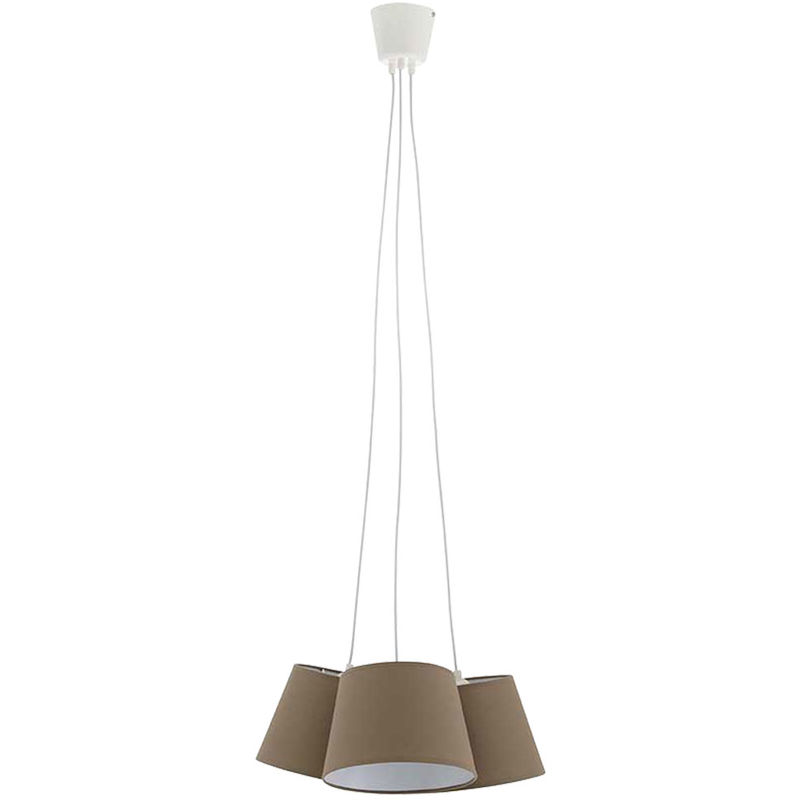 Lampe suspension salon plafonnier suspendu éclairage textile marron 4288-031 - Briloner