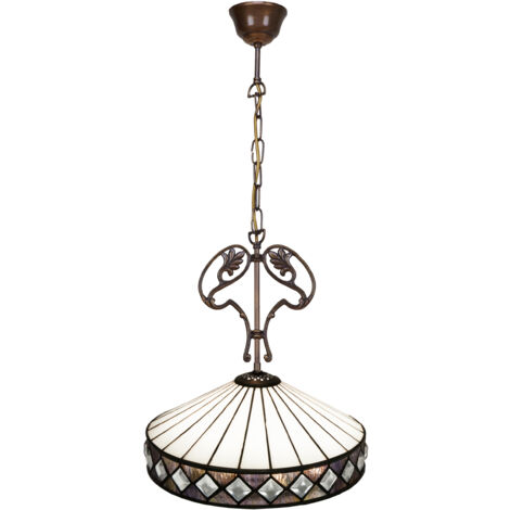 Lampe à suspension avec ornement en fonte Série Tiffany Ilumina D-30cm