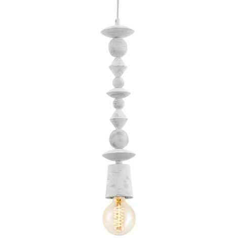 Lampe à suspension Avoltri XL Patine blanche - 49371