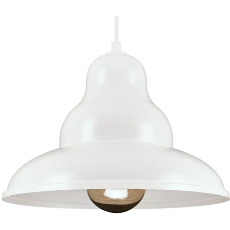Lampe à suspension BULMA 1 - Industriel, métal, blanc 1xE27