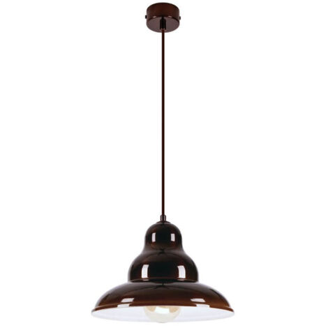 Lampe à suspension BULMA 1 - Industrielle, métal, marron 1xE27