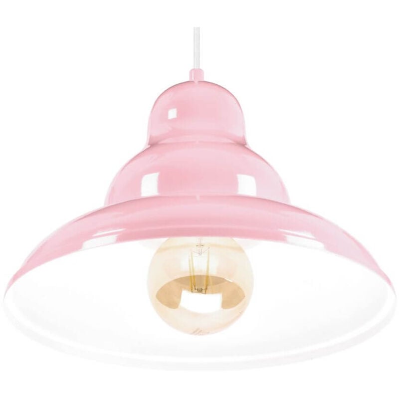 Lampe à suspension BULMA 1 - Industrielle, métal, rose 1xE27