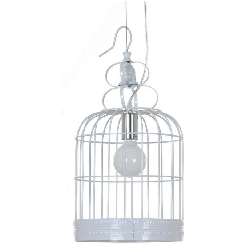 Suspension Cage, Métal, Blanc, 25x25x104 cm