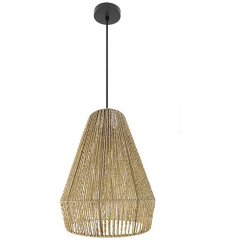 Lampe à suspension Calabria Noir/Naturel 1xE27 (65140xØ34x34cm)