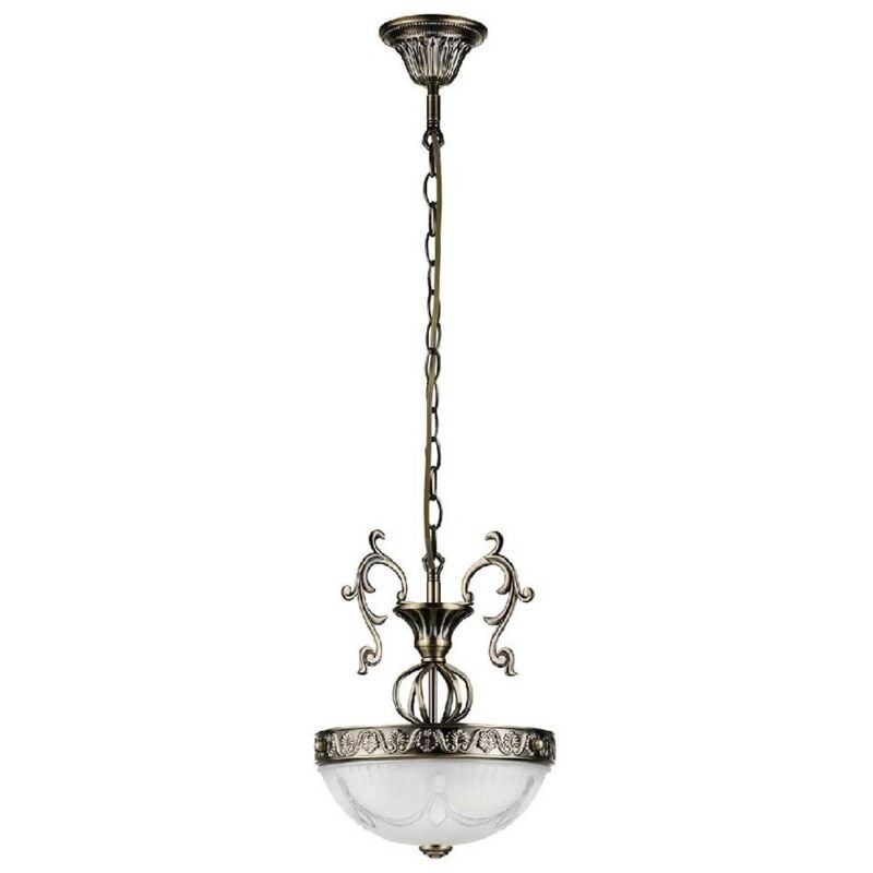 Epikasa - Suspension Clotilde, Métal, Verre, Laiton, Blanc, 25x25x95 cm
