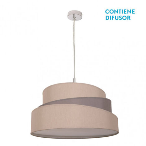 Lampe à suspension Colonia Chrome/Gris-Marron 3xE27 (3085x50x50cm)