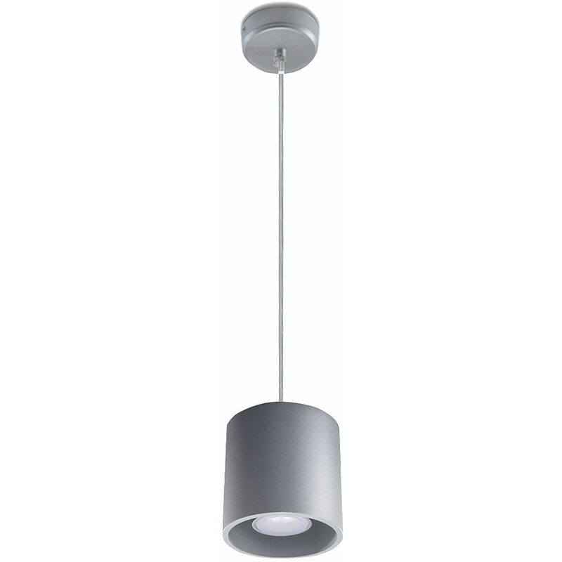 lampe à suspension cylindre table à manger plafonniers lampes à suspension modernes salon, gris aluminium, 1x gu10, dxh 10x80 cm, salle à manger
