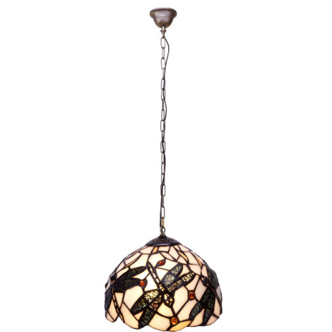 Lampe à suspension de plafond de plus petit diamètre 20 cm avec chaîne Tiffany série Pedrera