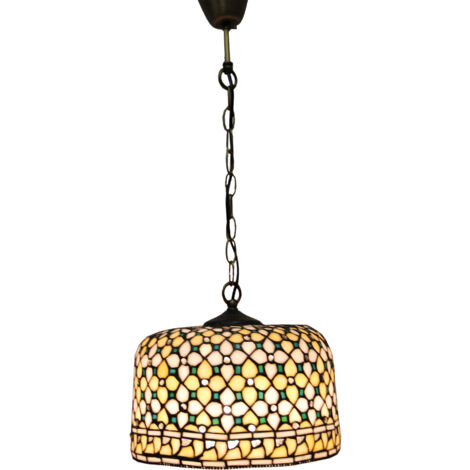 Lampe à suspension de plafond de plus petit diamètre 20 cm avec chaîne Tiffany Series Queen