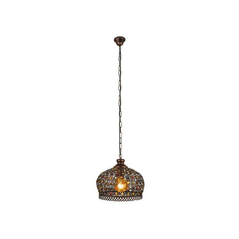 Lampe à suspension Eglo en cuivre et verre teinté avec hauteur réglable 220-240 V IP20 | cuivre