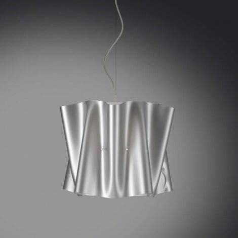 Lampe à Suspension FOLIO abat-jour en Argent Polilux diamètre 40x h37 cm