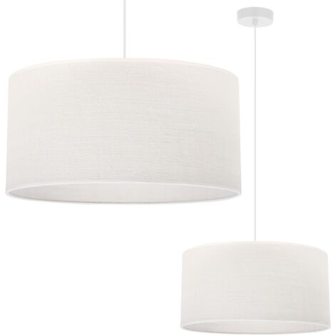 LAMPE À SUSPENSION JUTE BLANC 1-PLA ABAT-JOUR BLANC 35CM E27