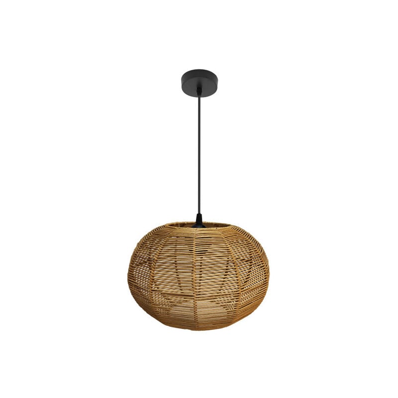 Fabrilamp - Lampe suspendue de plafond Kepa 1xe27 Noir/naturel 30d