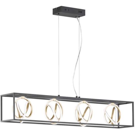Lampe à suspension lampe à manger lampe de table à manger noir or LED dimmable hauteur réglable