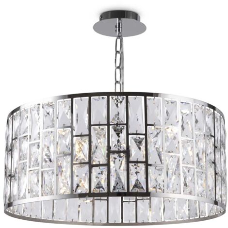 Lampe à suspension lampe à suspension lampe en cristal lampe en cristal métal chromé transparent