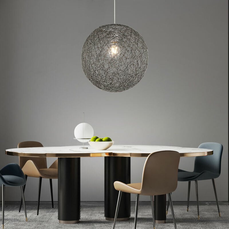 Suspension claire Lampe de salon Lampe de plafond Lampe à suspendre en forme ronde, plastique clair, 1x E27 max. 60W, DxH 32 x 120 cm