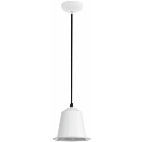 Lampe à suspension lampe de table à manger blanche lampe à suspension LED lampe de cuisine, acier blanc, 5W 400lm blanc chaud, DxH 17,5x110 cm, Eglo 75111