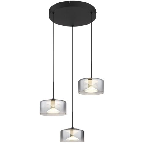 Lampe à suspension lampe de table à manger lampe de salon en verre fumé H 150 cm