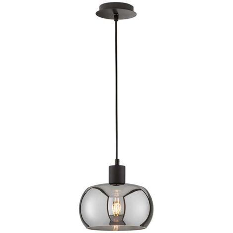 Lampe à suspension lampe suspendue lampe de salon verre fumé lampe de chambre rétro D 22cm