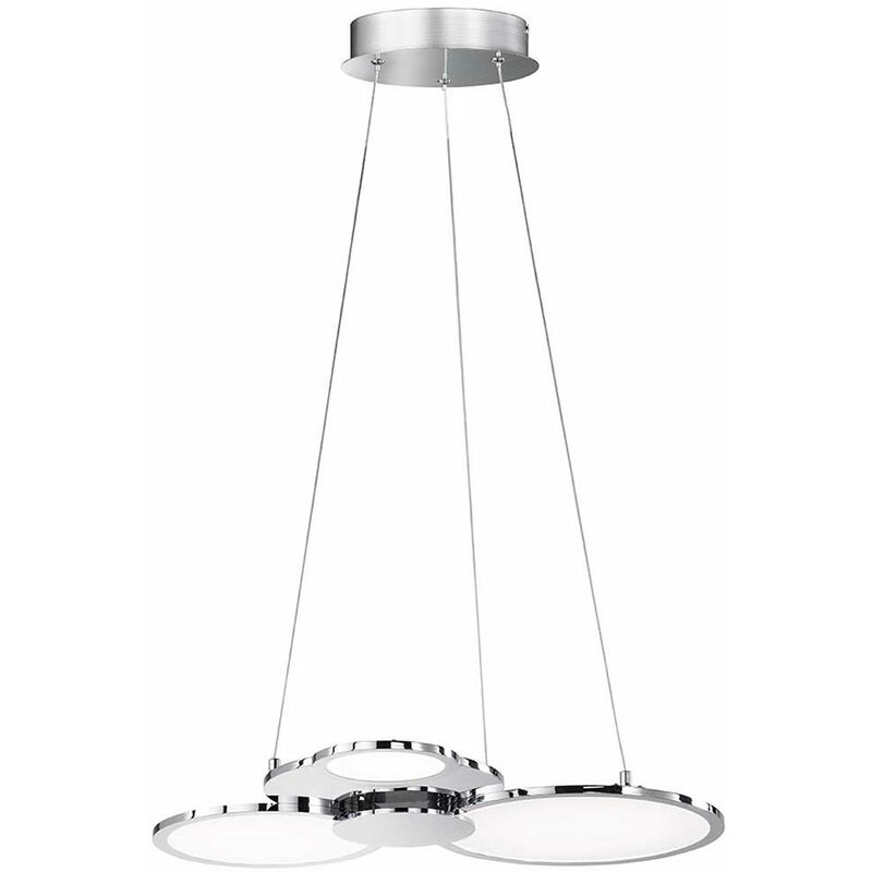 Lampe à suspension LED suspension gradateur salon suspension chrome, ALU, 1x LED 32 watt 2600 lumens blanc chaud, L 58 cm