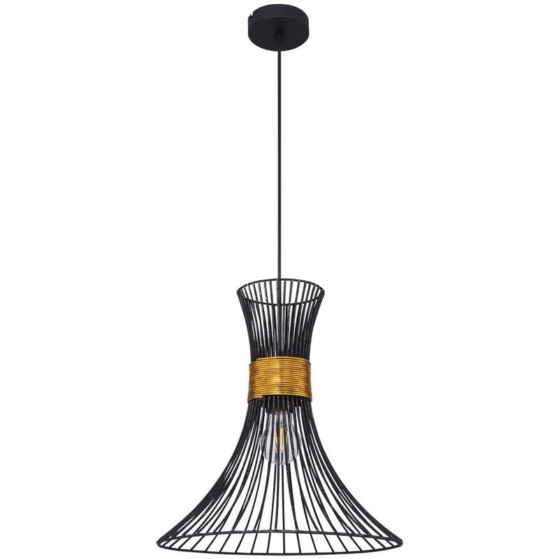 Etc-shop - Plafonnier suspension filament design rétro salon salle à manger éclairage suspension lampe noire dans un ensemble comprenant des ampoules