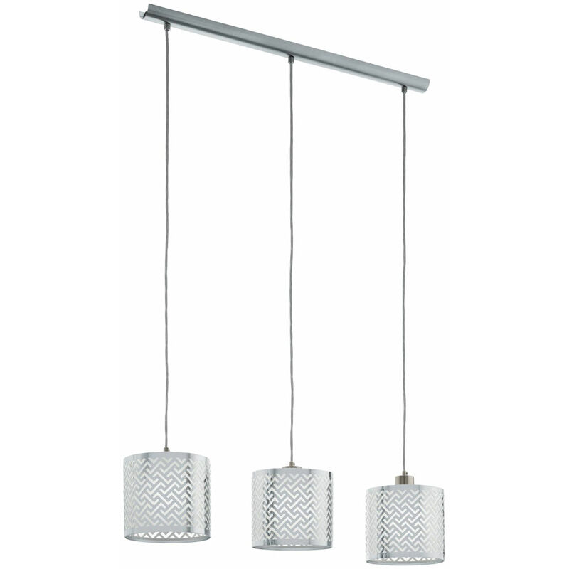 eglo - plafonnier suspension lampe de salle a manger modele argent suspendu eclairage cuisine 49166
