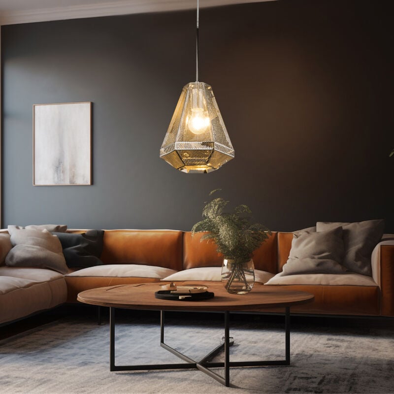 Lampe suspendue lampe de salle à manger chromée lampe suspendue salle à manger, motif oriental, 1x E27, DxH 24x129 cm