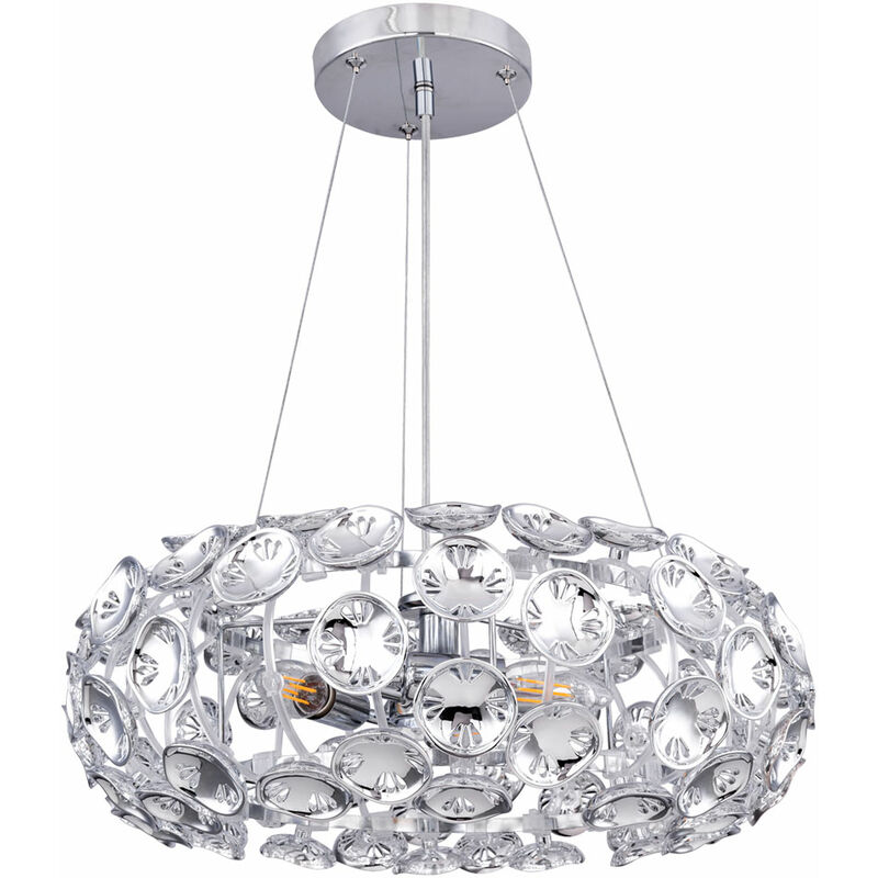 Globo - Lampe à suspension pendule Chrome Light Salle à manger Plafonnier Blossom Ball 51500-3H