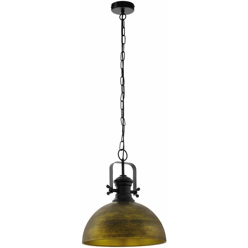 Plafonnier suspension salon salle à manger éclairage style industriel suspension noir or Eglo 43051