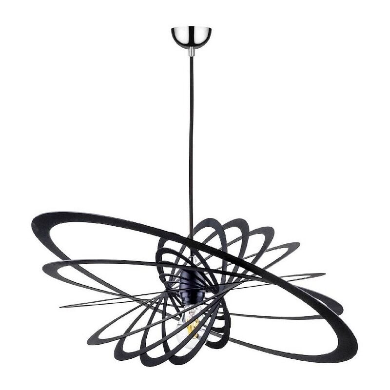 Epikasa - Suspension Planète, Métal, Noir, 60x60x120 cm