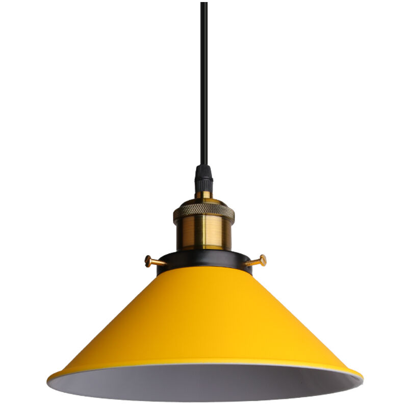 Stoex - Lampe à Suspension Rétro Lustre Vintage Jaune Ø22CM Plafonnier Industriel Lampes Suspendues Modernes Pour Restaurant Loft Cuisine Café E27