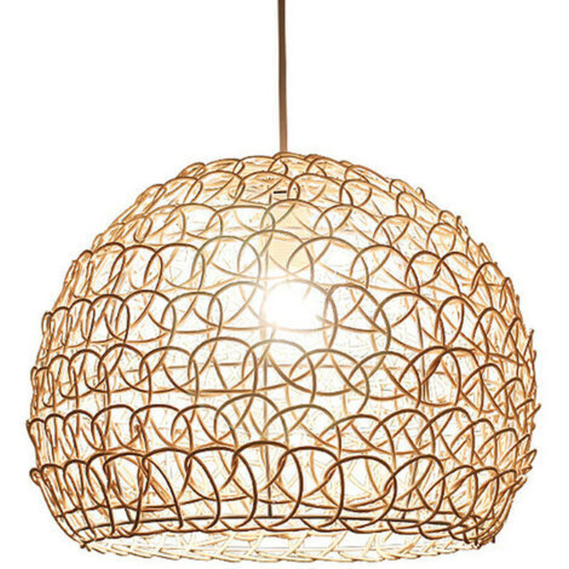 Yzmrbdqc - Lustre Suspension 25 cm Country Style Rétro Lampe Suspendue En Rotin Tissé à La Main En Bambou Abat Salon Chambre Hauteur Réglable Lampe