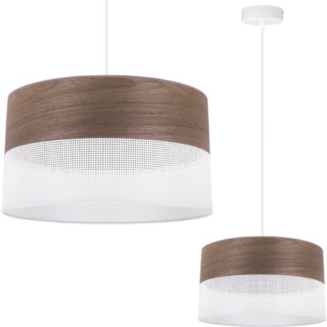 LAMPE À SUSPENSION SIMPLE, ABAT-JOUR EN PLACAGE DE NOYER, 30 CM