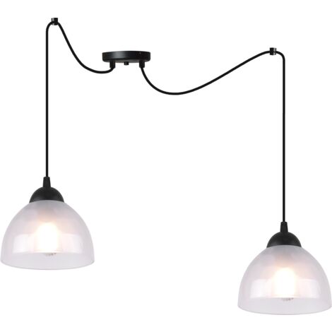 LAMPE À SUSPENSION SPIDER VENICE 2 LAMPES À LAIT PLATES E27